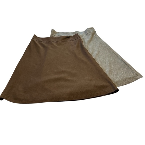 Talbot’s Skirt Bundle Gray & Brown A-line Career Wear Minimalist Size 16P - Picture 1 of 8